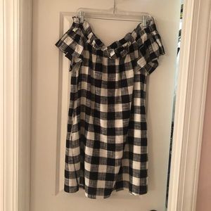 Gingham off the shoulder Anthropologie dress
